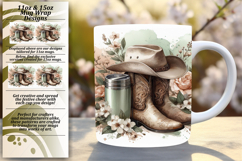 Elegant 11oz Mug Wrap Png Design , Western Product Image 1