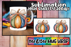 Happy hearts 11oz 15oz sublimation wrap, Pumpkin Watercolor Product Image 1