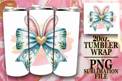 Heartfelt Sublimation 20oz tumbler wrap, Easter Bow Product Image 1