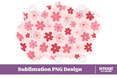 Retro Flowers Background Png Floral Paper Sublimation Splash Product Image 1