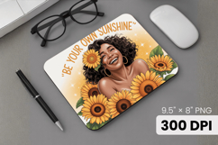 Afro Girl / Woman braided hair Mouse Pad, Black Queen PNG Product Image 1