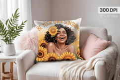 Afro Girl /Woman braided hair Pillow Design, Black Queen PNG Product Image 1