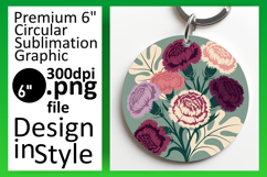 Cute Flamingo with Flowers Round Design PNG Product Image 1