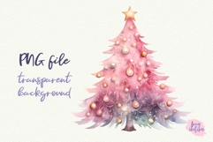 6 Pink Christmas Tree PNG | Coquette Christmas Clipart Product Image 4