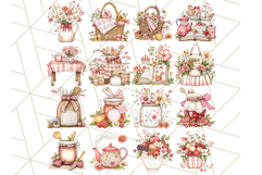Cottagecore Kitchen Clipart, Vintage Floral Kitchen PNG Product Image 6
