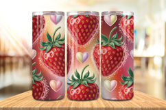 Valentine’s Day 3D Strawberry Tumbler Wrap PNG Big Bundle Product Image 4