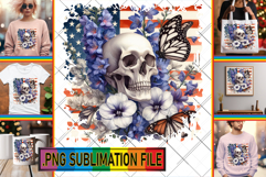 Timeless PNG TSHIRT Art, Skull USA Product Image 1