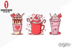 Valentine Coffee Sublimation Clipart - High Quality Design Product Image 1
