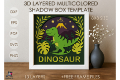 3D T-rex Dinosaur Animal Shadow box SVG Papercut template Product Image 1