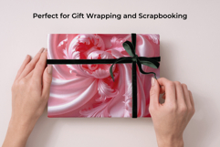 Floral Ribbon Digital Paper Kit Rococo Valentine Patterns Product Image 7