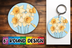 Bright Round Design for Keychains , Beauty Flower Product Image 1