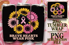 Radiant Memories 20oz tumbler wrap, Breast Cancer Product Image 1