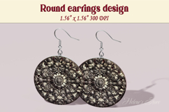 Vintage pattern earrings | Silver Round Earring sublimation Product Image 1