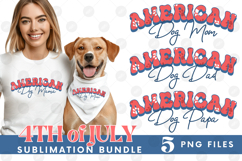 American Dog Mama Papa 4th of July USA Paw DTF PNG Bundle Product Image 1