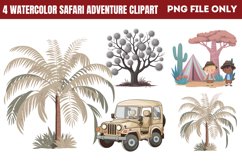 Watercolor Safari Adventure Clipart PNG Product Image 1