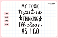 Funny Dish/Kitchen Towel Quote SVG | I'll Clean As I Go Product Image 3