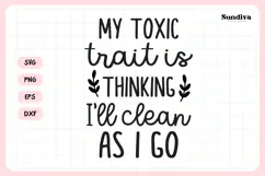 Funny Dish/Kitchen Towel Quote SVG | I'll Clean As I Go Product Image 3