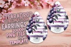 Vibrant Teardrop Earrings Template PNG , Halloween Product Image 1