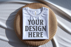 White Bella Canvas 3001 Flat Lay T-Shirt Mockup Product Image 1