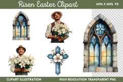 Risen Easter Clipart PNG Product Image 1