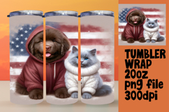 Sublimation Artwork for 20oz Tumbler , Dog and cat Product Image 1