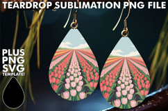 Unique Teardrop Earrings Design PNG, Spring Product Image 1