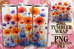 Vibrant Springtime Floral Tumbler Sublimation Product Image 1