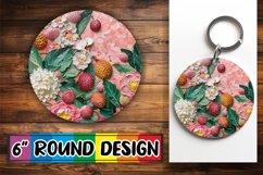 Bloom and Fruit Keychain Round Design Product Image 1