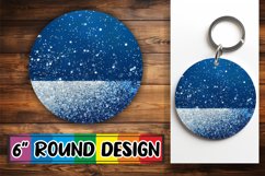 Radiant Glitter Blossom Sublimation Circle: Keychain, Coaste Product Image 1