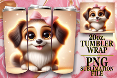 Cheerful evenings 20oz tumbler wrap, 3D Dog Product Image 1