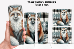 Fox Skinny Tumbler 20oz Wrap Design, Animal Tumbler Wrap Product Image 1