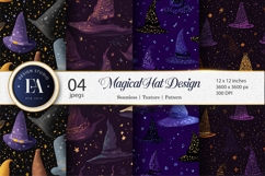 Seamless Spooky Witch Hats Pattern Magical Digital Paper Product Image 1