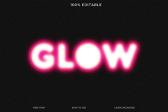 Neon Glow Pink Light Blurry Text Effect Template Product Image 1