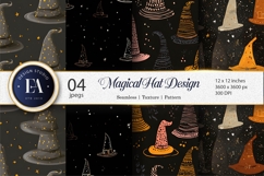 Witch Hats Seamless Pattern Spooky Magical Digital Paper Product Image 1