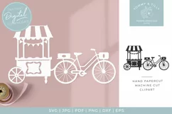 Bike & Cart - SVG Papercut Cutting File Product Image 1