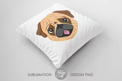 Pug Dog Sublimation PNG, sublimation for tshirts, Pug PNG Product Image 4