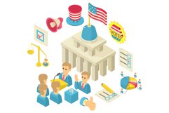 Vote concept banner, isometric style Product Image 1