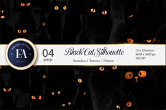 Black Cat Silhouettes Seamless Spooky Tileable Digital Paper Product Image 1