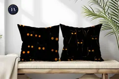 Tileable Spooky Black Cat Silhouettes Seamless Digital Paper Product Image 2