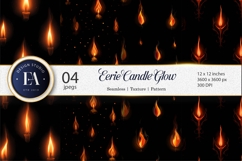 Seamless Eerie Candle Flames Spooky Glow Digital Paper Product Image 1