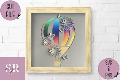 3D Floral hot air ballooon | paper cutting | hot air balloon Product Image 1