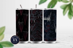 Vampire Fangs Pattern, Dark Gothic Teeth Digital Paper Product Image 2