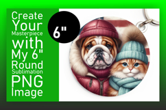 Cute Circle Design Coaster Template , Dog and cat Product Image 1