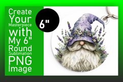 Adorable Gnome Round Ornament Sublimation Product Image 1