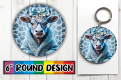 Joyful Round Keychain Magic, Cute Cow Product Image 1