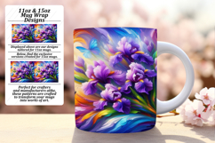 Happy 11oz Mug Wrap Png Template , Flowers Product Image 1