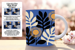 Classic 11oz Mug Wrap Png Design , Flowers Product Image 1