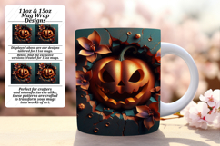 Delightful 15oz Mug Wrap Png Template , 3D Pumpkin Product Image 1