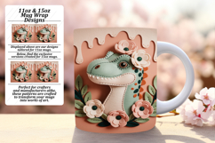 RICH 11oz Mug Wrap PNG Design , Cute Dino Product Image 1