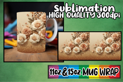 Cheerful sunsets 11oz 15oz sublimation wrap, Leopard Prints Product Image 1